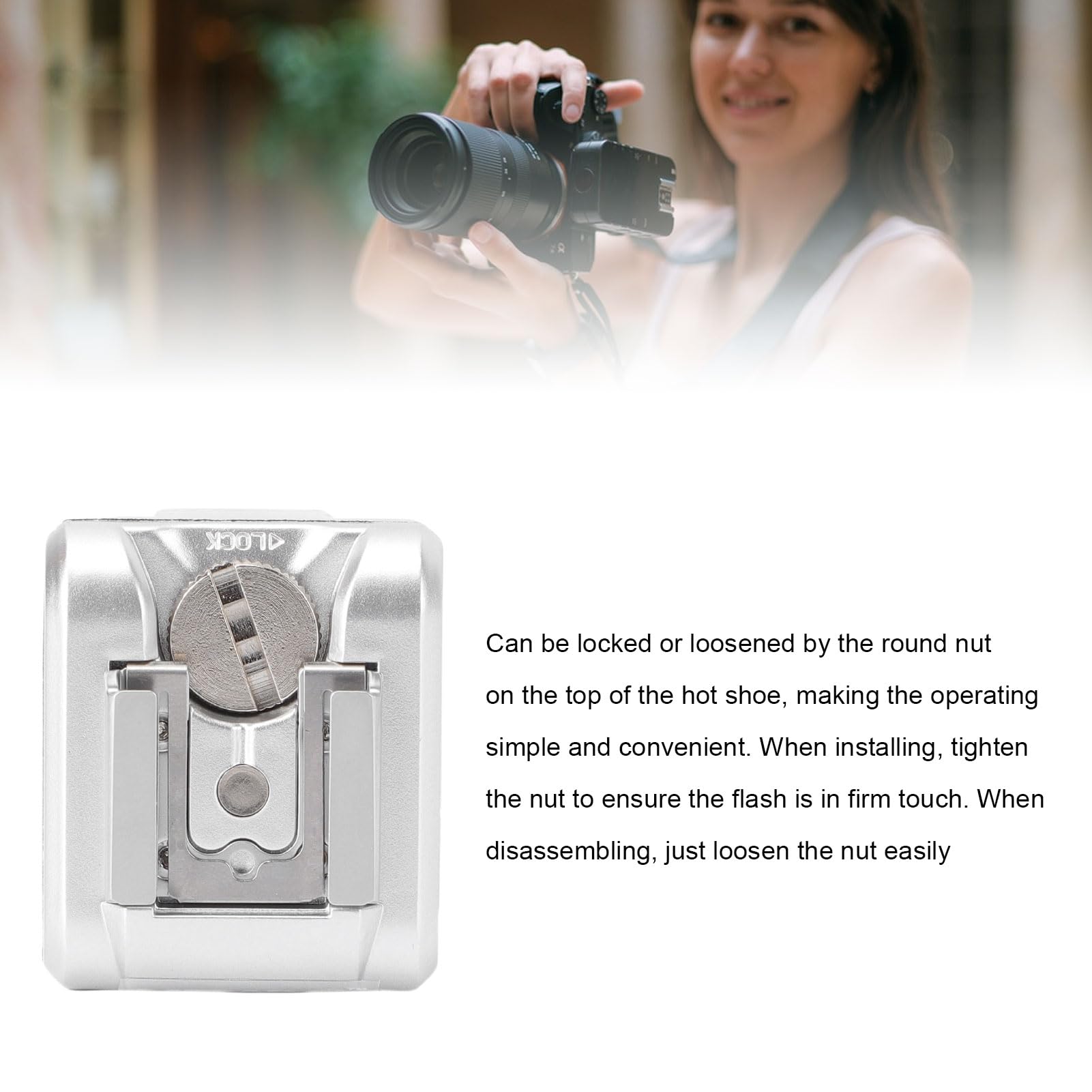 Adaptateur de Chaussures Hot Flash Fit POUR les Appareils Photo NEX Series, NEX Flash Hot Shoe Sync Adaptateur ACCESSOIRES DU BODÈNE EXTENDES POUR NEX-3 C3 F3 NEX-5 NEX 5N 5R 5C (SILVER)