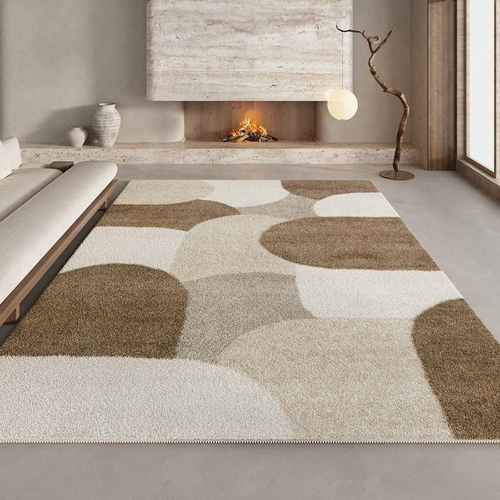 Tapis géométrique 140x200cm isolant thermique et phonique pour salon moderne
