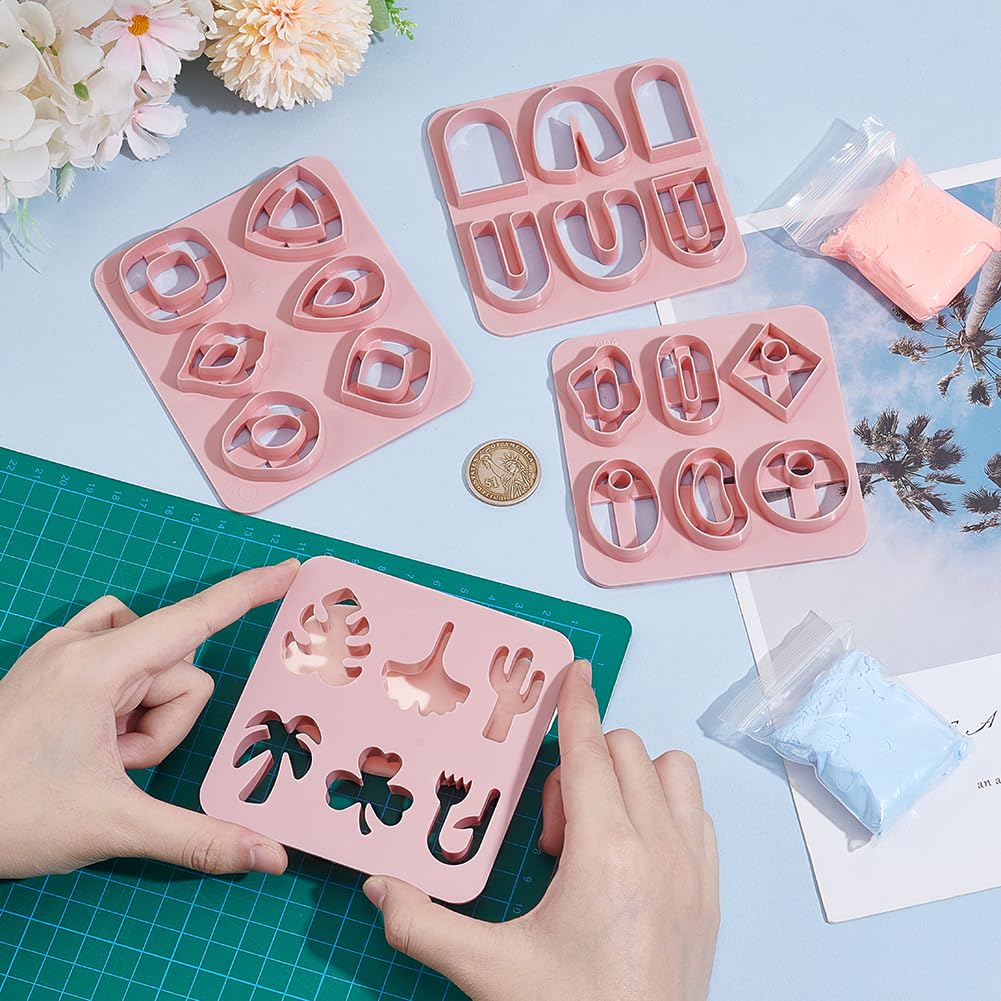 UNICRAFTALE 4Pcs Polymer Clay Cutters Set - Leaf & Flower Shapes For Jewelry Making