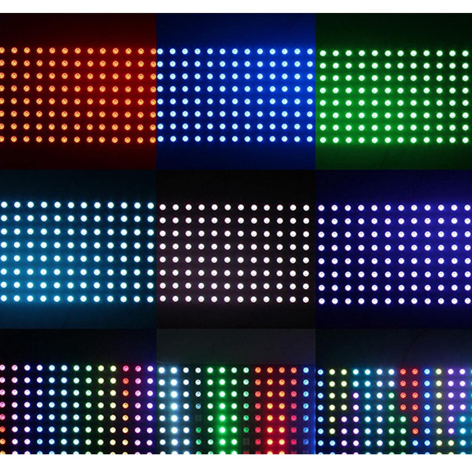 Lot de 10 panneaux matriciels LED Pixels WS2812B RVB pour image numérique et vidéo 8 x 8 cm