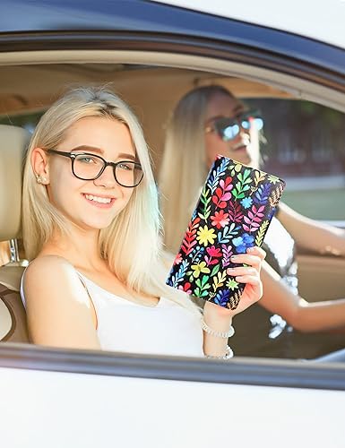 Miniatura 8 de Mymazn Soporte para registro y seguro de automóvil con cierre magnético, organizador de guantera para tarjetas, licencia de conducir y otros