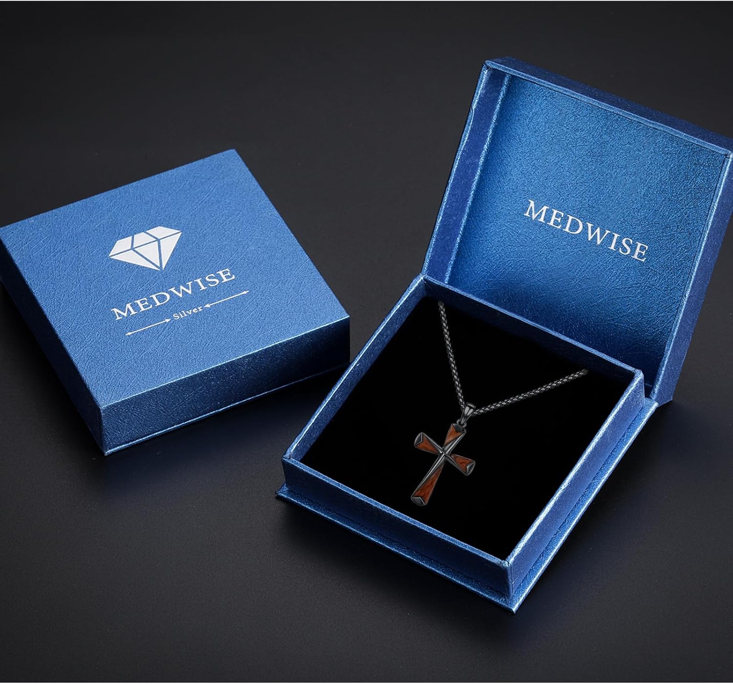 MEDWISE Wooden Cross Necklace Black/Silver/Gold for Men S925 Sterling Silver Real Natural Ebony Wood Cross Pendant Cross Necklaces Protection Jewelry for Men Women Wife Husband Friend Birthday Gifts - Image 8