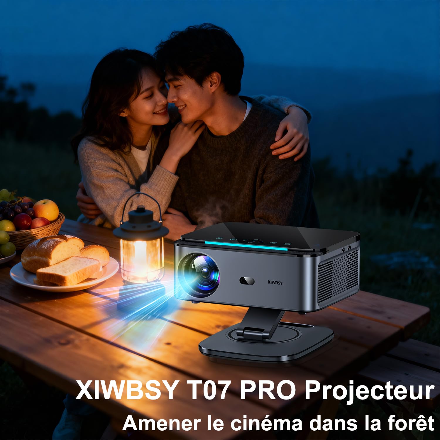 Google TV Videoprojecteur 1500 ANSI Autofokus 4K WiFi6 Official Apps | Projecteur Video 38000 Lumen FHD, Rotation 360°, Live TV, Projecteur Bluetooth Contrôle Vocal, Projector Home Cinéma