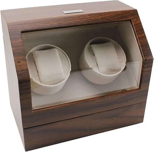 Heiden Double Watch Winder in Walnut - Automatic Watch Window