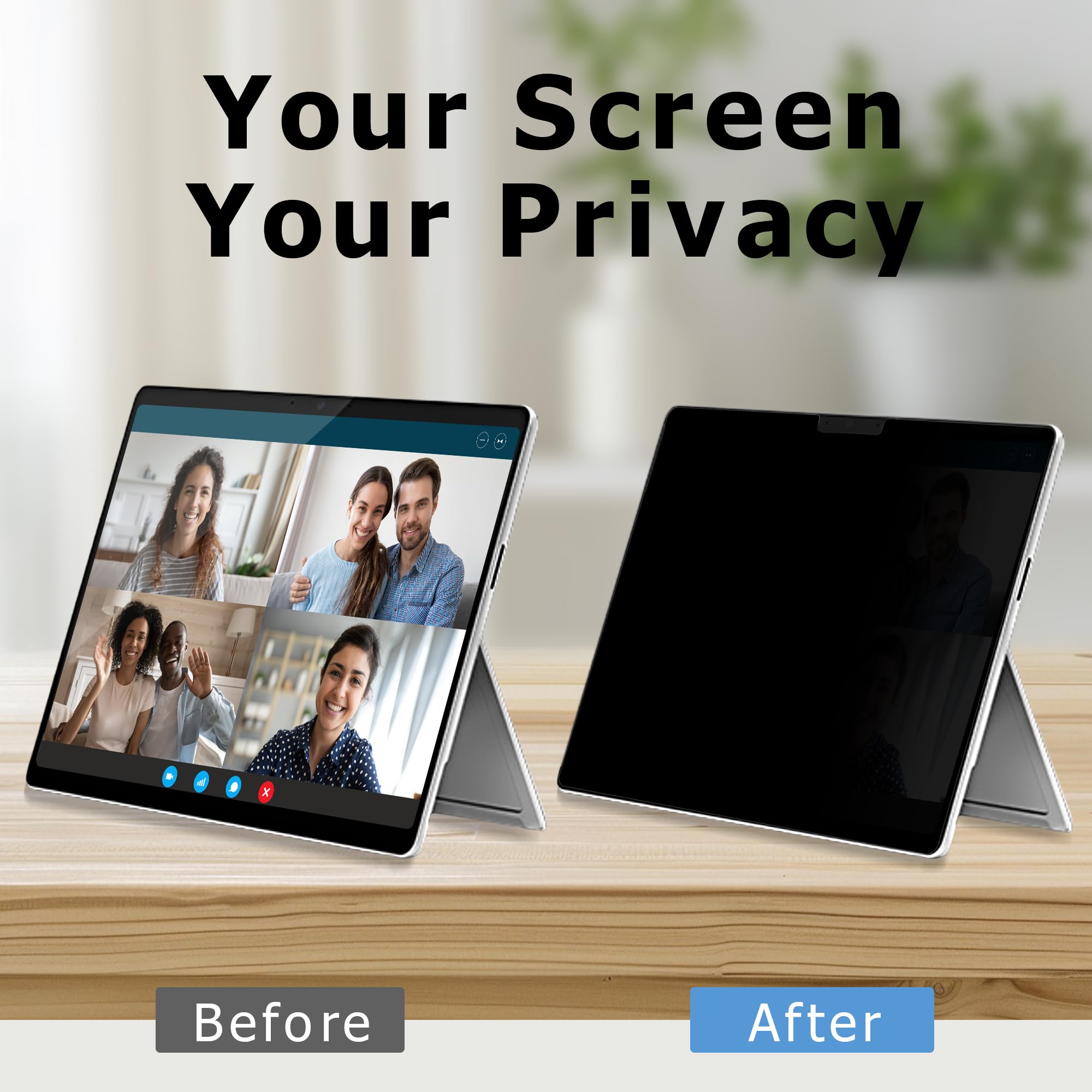 Adeway Protector de pantalla de privacidad para Surface Go 4/3/2/1 de 10.5 pulgadas, nano magnético, antiespía, extraíble, luz azul y bloqueo UV, antirreflejos