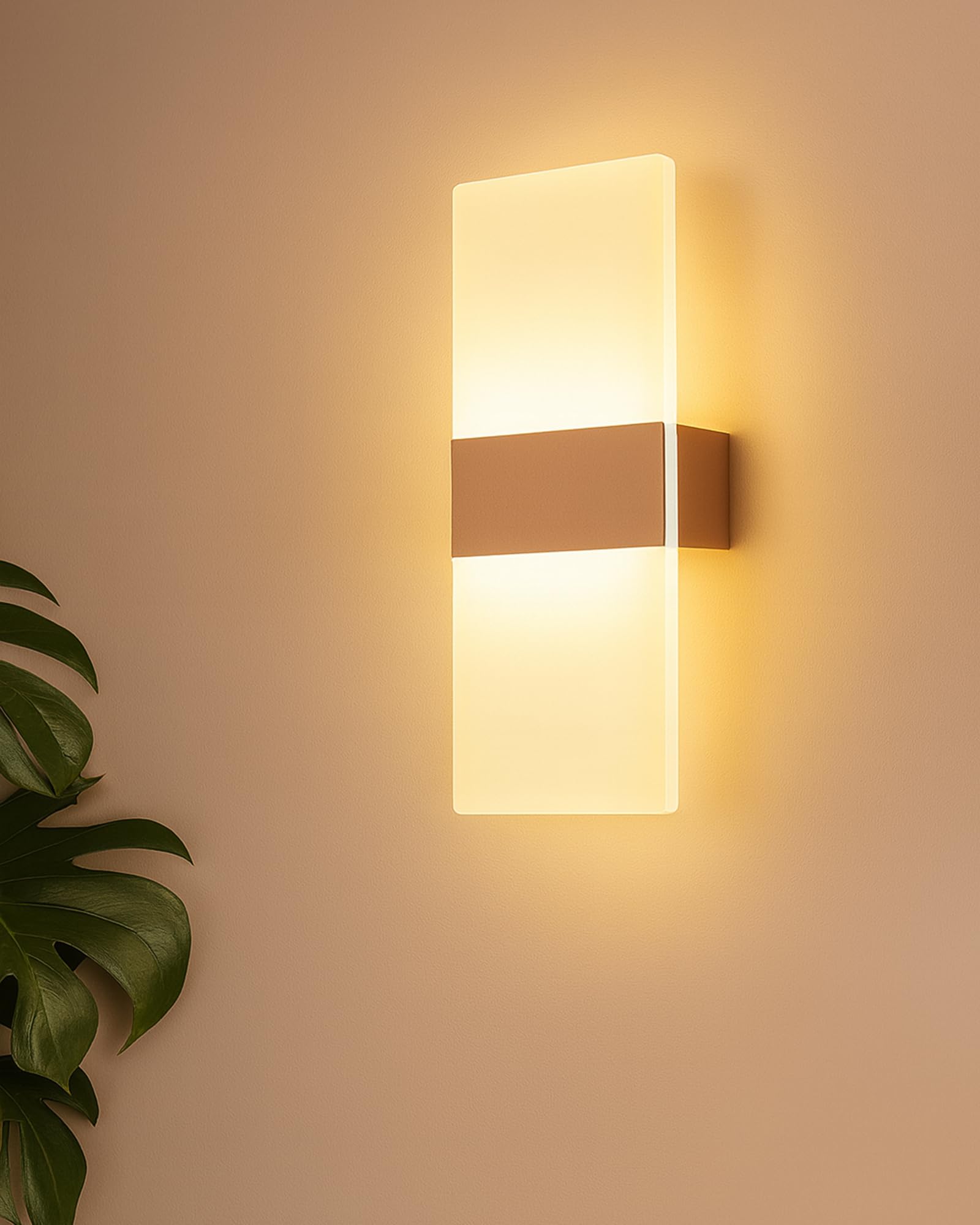 Rose Gold LED Wall Sconce - Modern Acrylic Light -2