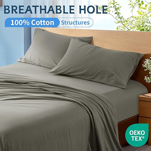 Miniatura 10 de Shilucheng Juego de sábanas de bambú de 6 piezas, tamaño California King, 1800 hilos, bolsillos de 16 pulgadas de profundidad, frescas, ecológicas,