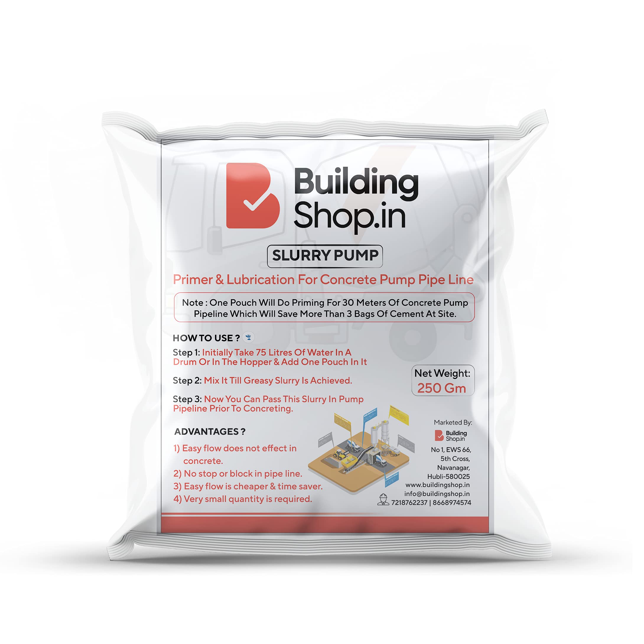 Buildingshop Slurry Pump/Pouch Concrete Pipeline Primer Powder (20 Pouch X 250 Gm) (B096MTJX1P) Amazon Price History, Amazon Price Tracker
