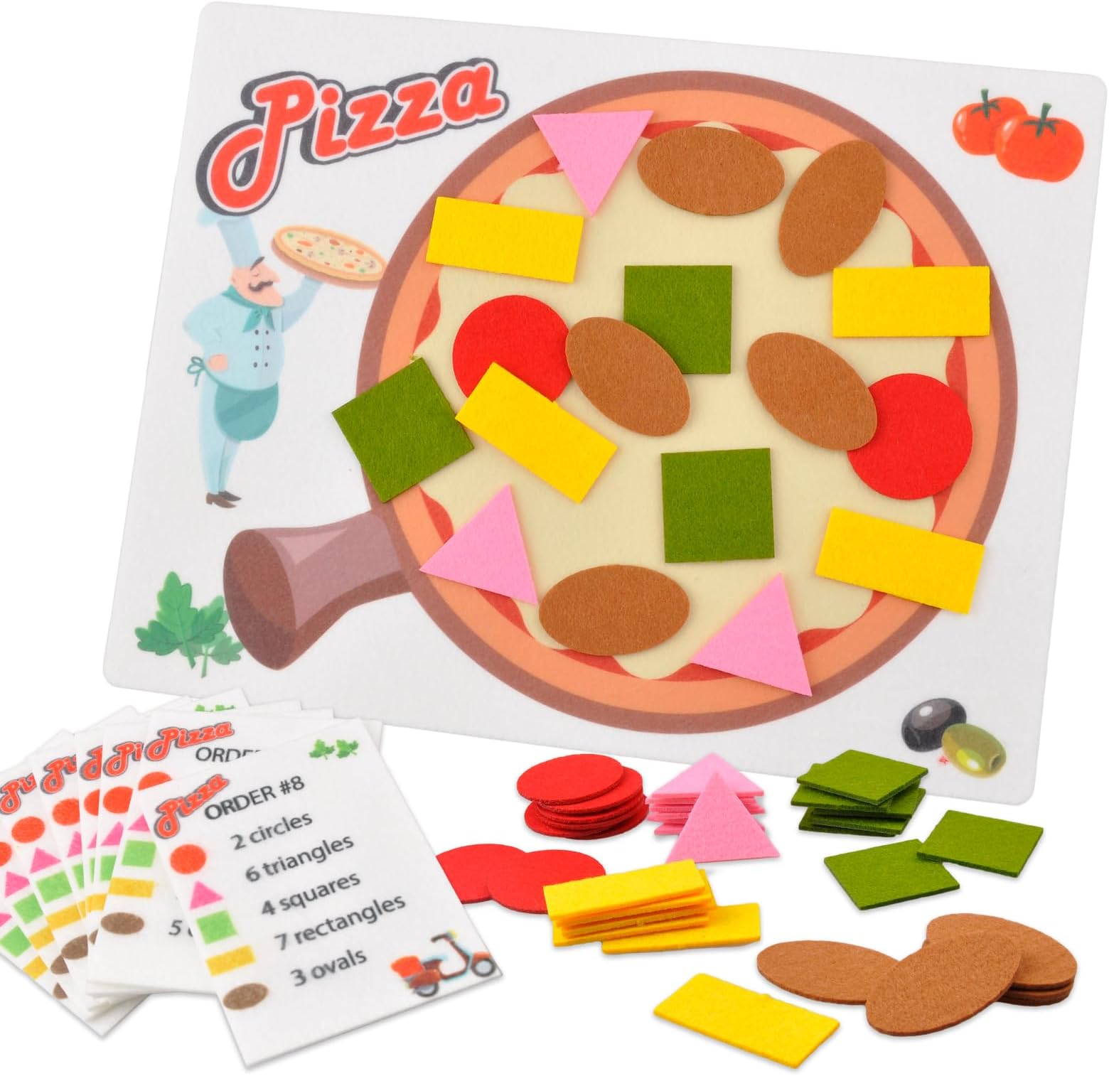 CHEFAN Pizza Counting Toy, Shape Matching Math Game for Toddlers