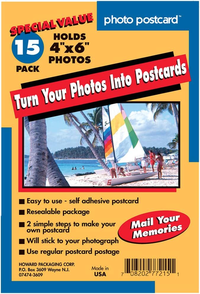 Freez A Frame Photo Postcards Self Adhesive 4" x 6" Pack of 45 + Xit Photo Peg Pins With Emoji Faces for Scrapbooking
