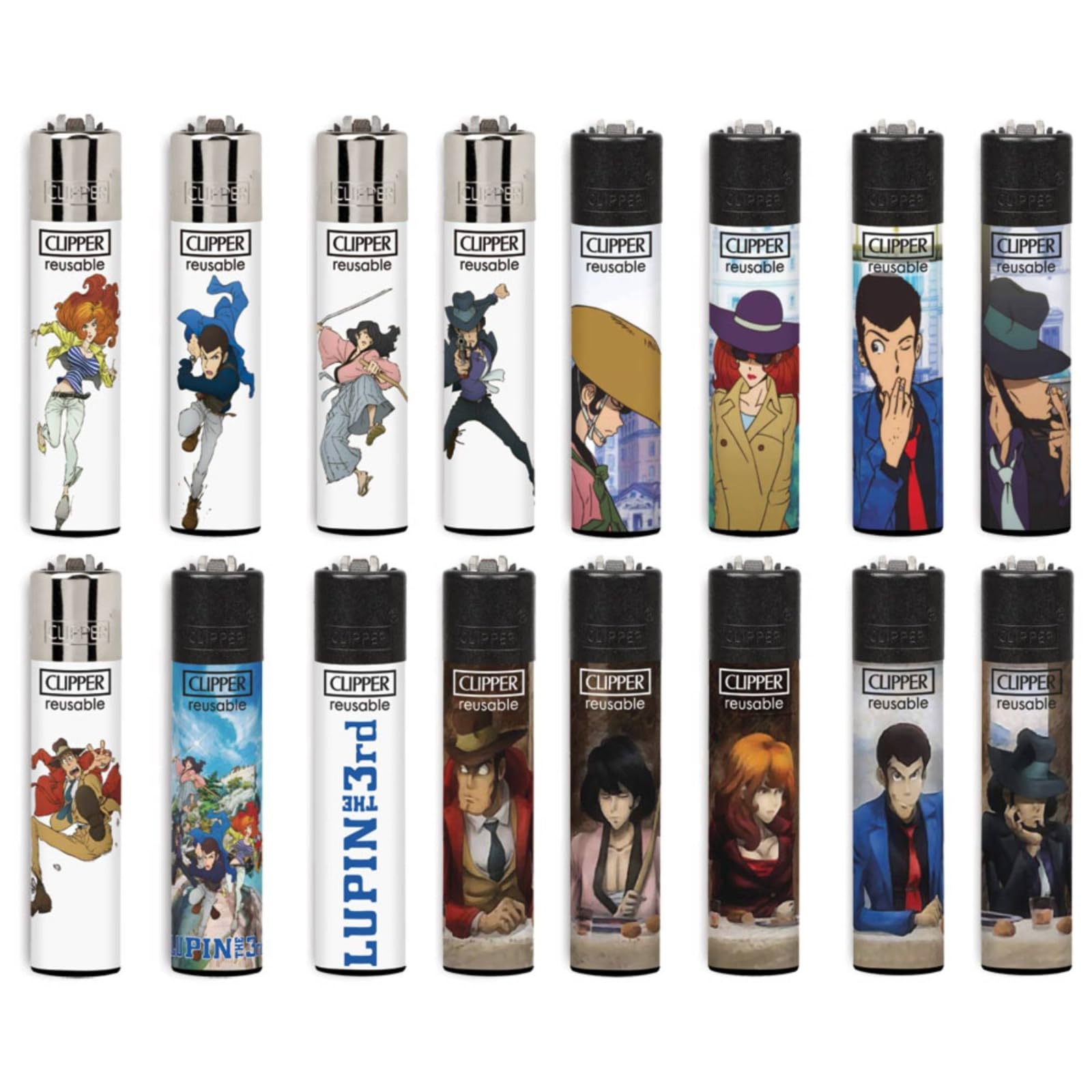 Clipper Large grafiche LUPIN Serie 5 Completa - 16 Accendini