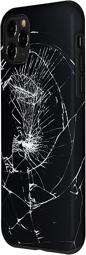 Vista 77 de iPhone 12/12 Pro - Funda negra con diseño roto falso, disuasorio de robo