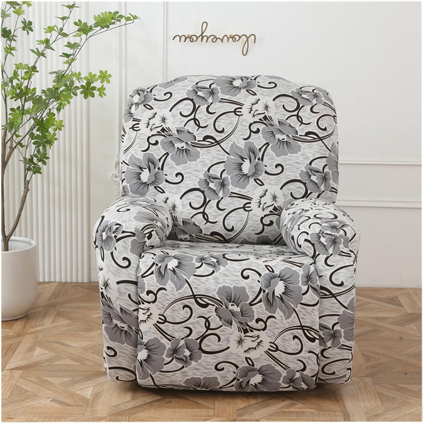 Copripoltrona Relax Reclinabile Universale 1 Posto, Fodere Copripoltrona Reclinabile 4 Pezzi Elasticizzato Lavabile Rimovibile, Copertura per Poltrona Elettrica Reclinabile con Tasche ( Color : #1