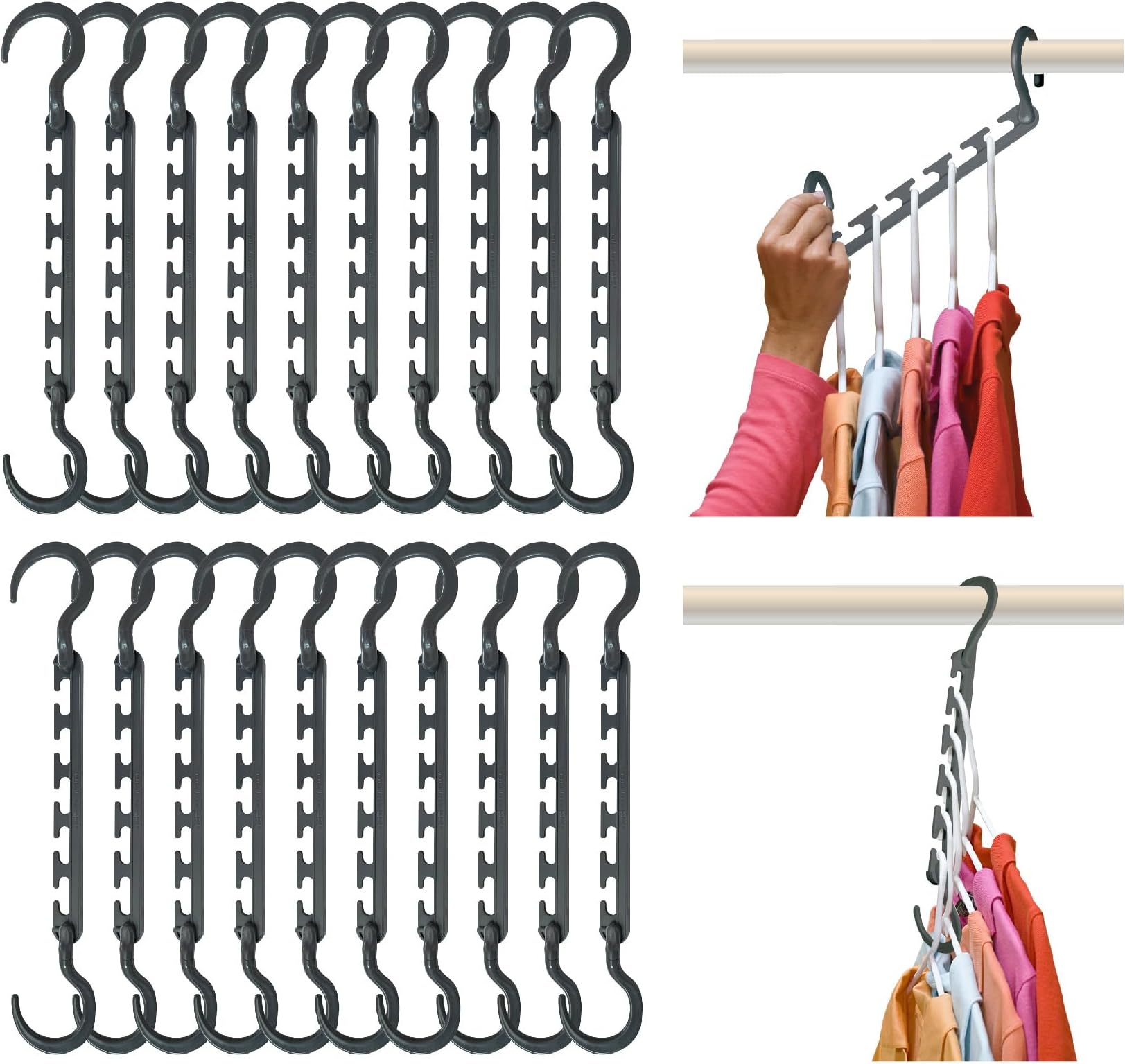 Wonder Hanger Max (Grey, Pack of 20)