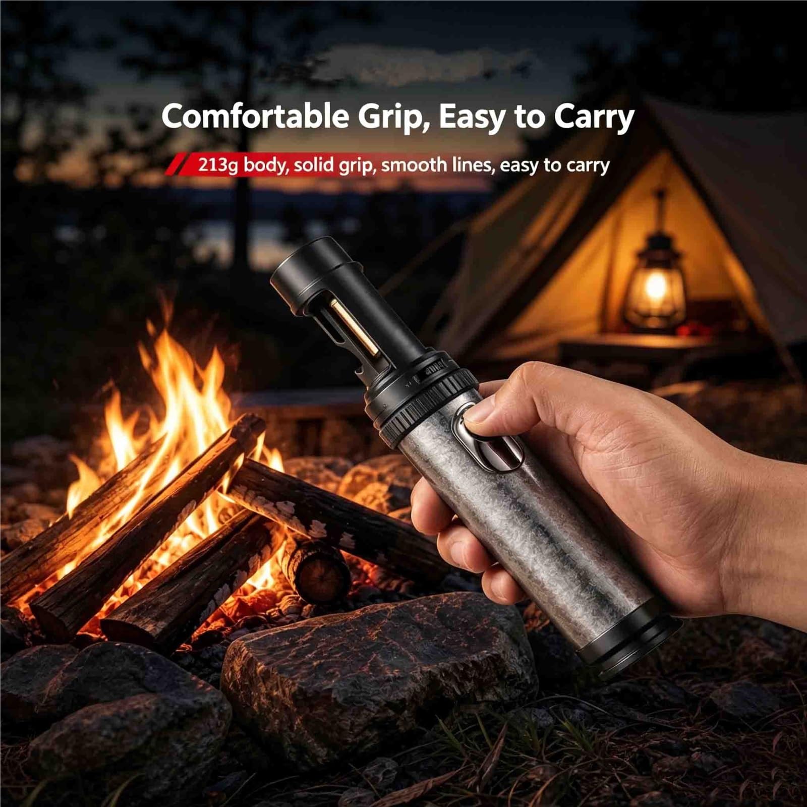 Briquet tempête au butane pour camping en plein air, barbecue, fabrication de desserts, bougies et survie – Outil polyvalent et fiable