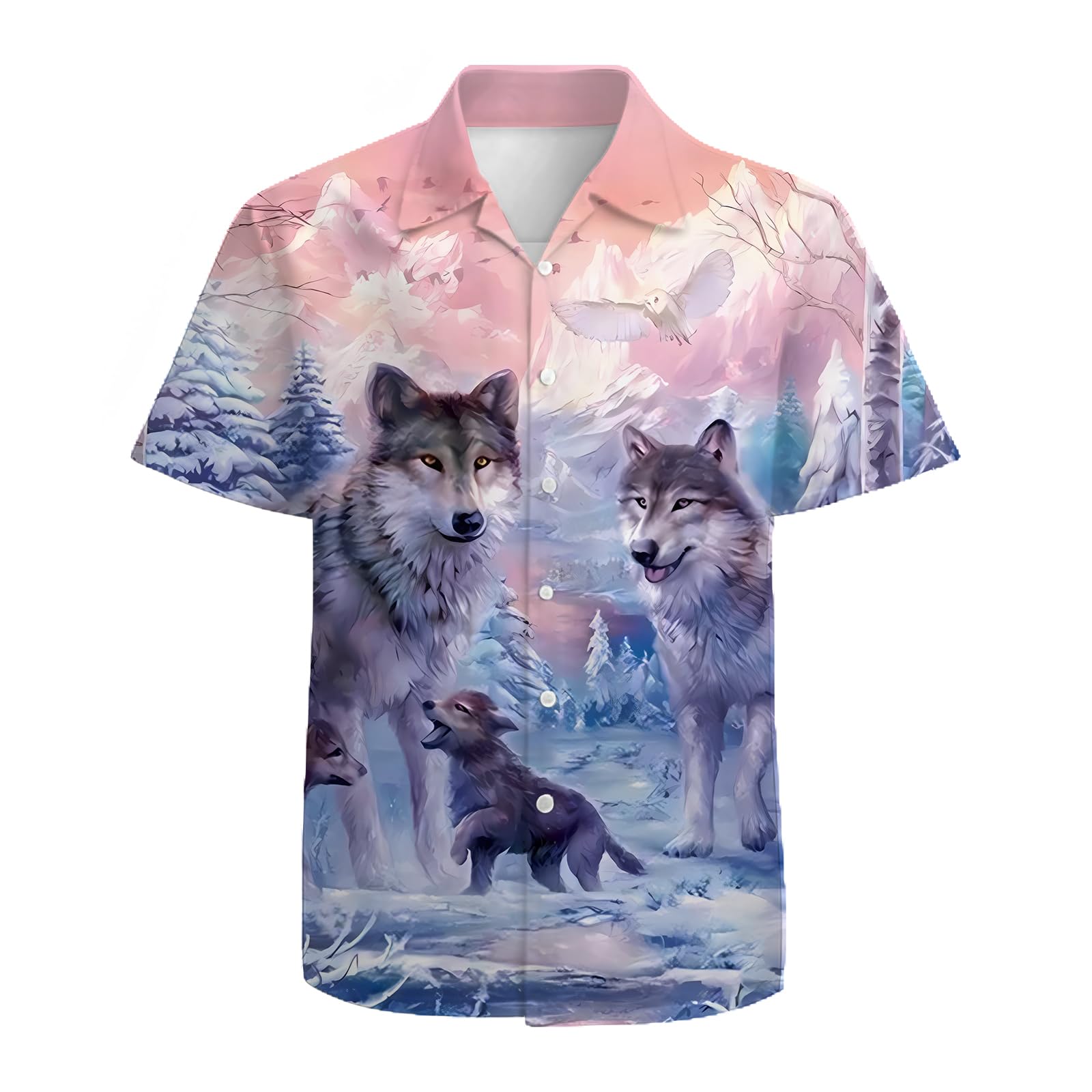 Mens Funny Hawaiian Shirts 3D Graphic Button Down Short Sleeve Tropical Holiday Beach Aloha Shirt