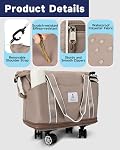 Arxus Carry On Luggage for Airplane, Rolling Duffle Bag with Detachable Wheels and Adjustable Shoulder Strap, Expandable Foldable Wheeled Travel Bag with Suitcase Sleeve for Women, Weekender 25L-55L | with Spinner Wheels