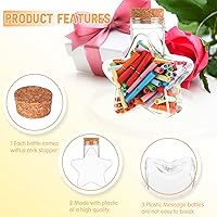 Vista 4 de Yinkin 30 botellas de arena de 5.5 onzas con diseño de estrellas, botellas de arena transparente de plástico con tapas, tarros de dulces