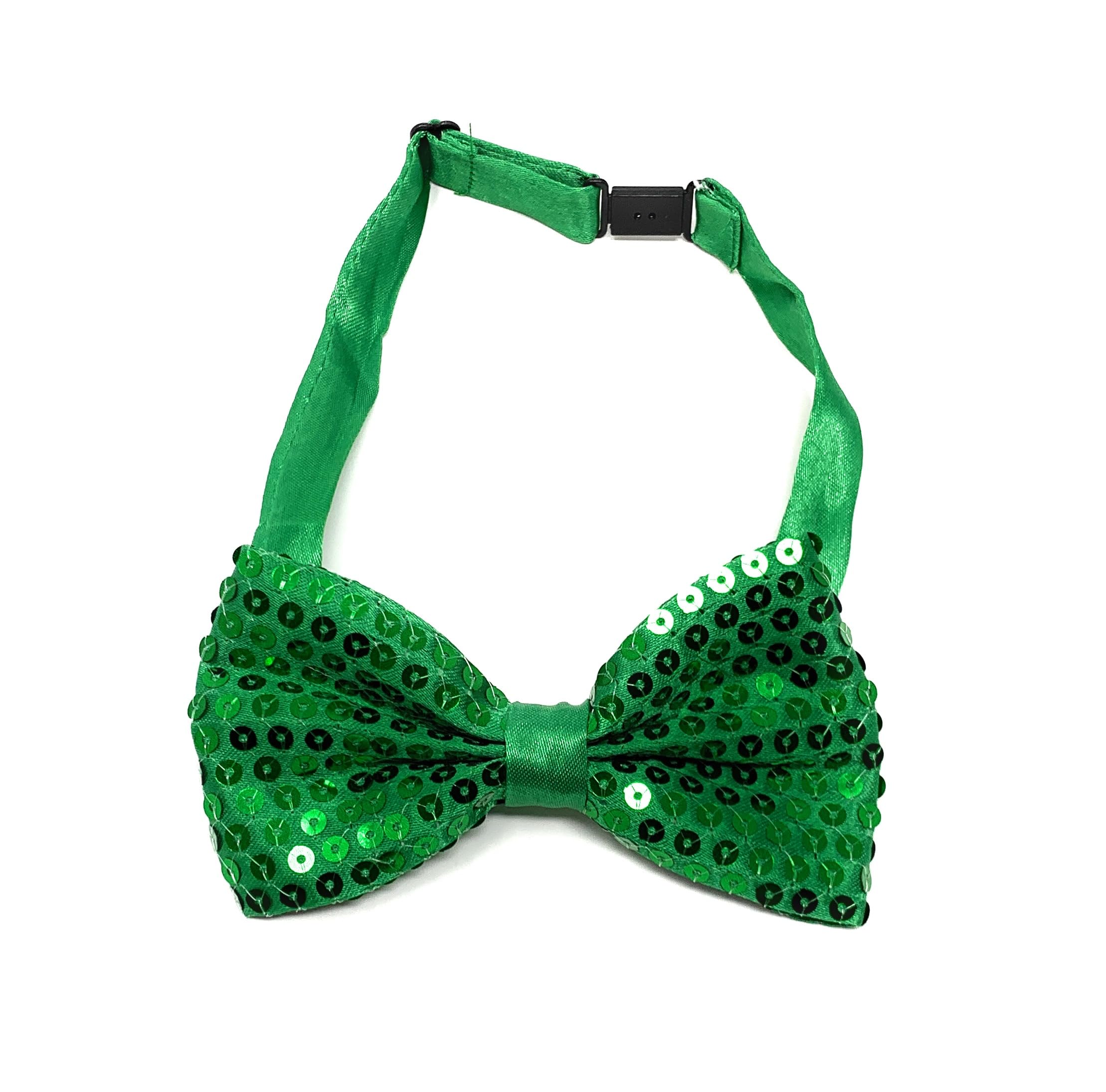 Cadoline Men's Green Sequin Polyester Fancy Dress Bow Tie 22 X 6Cm
