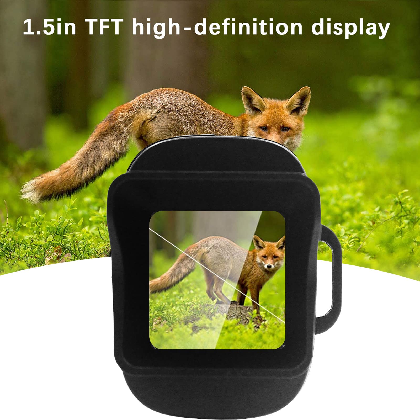 Monocular de visión nocturna con pantalla TFT HD de 1.5 pulgadas, visión nocturna IR 5X con grabación de fotos y video, 200 m de larga distancia para pesca nocturna, caza, camping