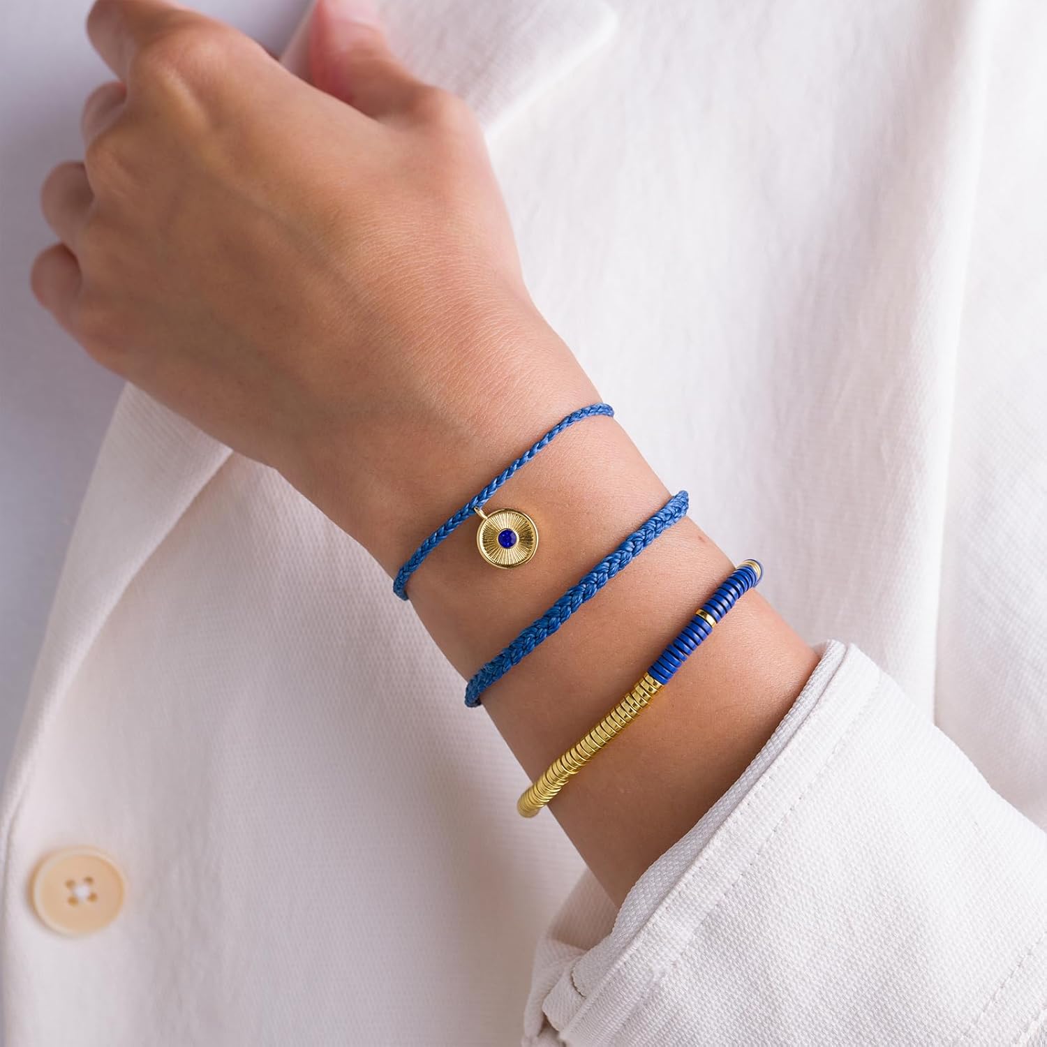 Pura Vida Bracelet Clear Vision Bracelet Stack, 3 Stackable Bracelets for Women