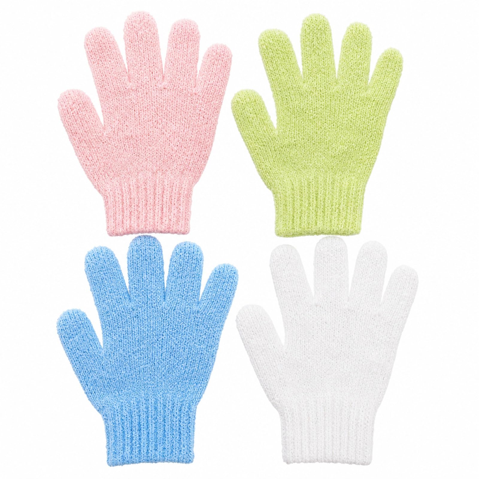 4Pair Exfoliating Gloves, Dual-Sided Body Scrubber for Men and Women, Reusable Bath Scrub Mitts with Stretchable Wrist-image-11