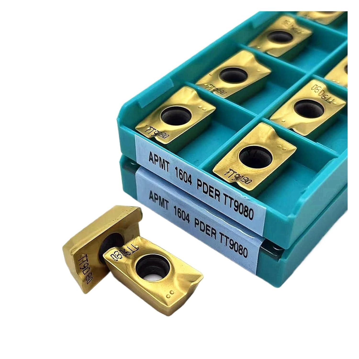 Turning Indexable Inserts Carbide 10PCS APMT1135 PDER TT9080 APMT1604 Hard Alloy External Turning Tool Indexable Milling Tools(APMT1135 PDER TT9080)