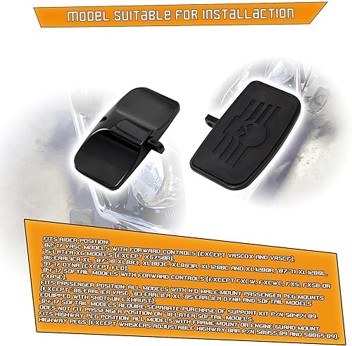 Miniatura 6 de Estribera trasera del pasajero para Harley Dyna Electra Glide Road Electra RoadKing Fatboy Sportster 883 1200 Sportsters Dynas Softails V-Rod