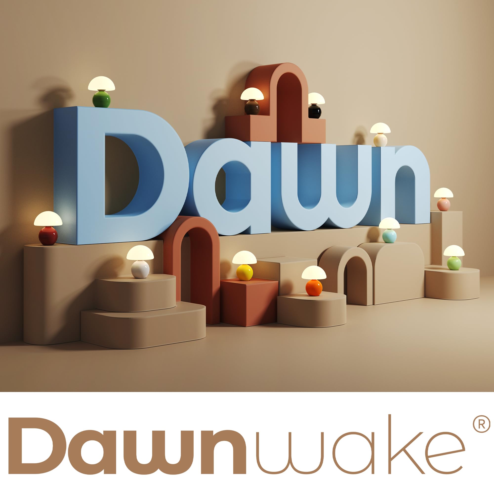 Dawnwake Lámpara de mesita de noche de seta, LED regulable, lámpara de mesa decorativa para salón, dormitorio, lámpara de mesa, lámpara de mesa de comedor, base de cerámica de cristal, pequeña lámpara