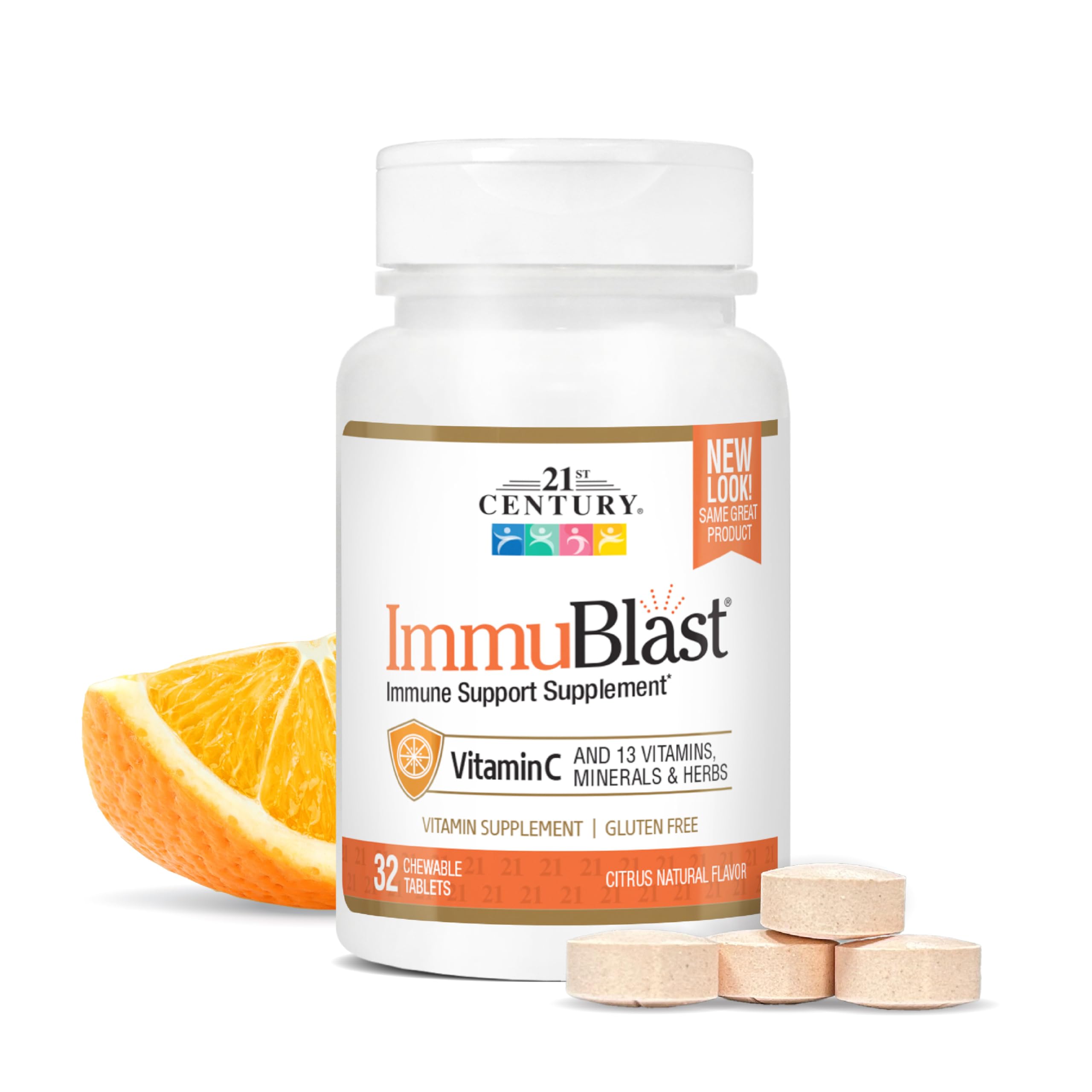 21st Century ImmuBlast Chewable, Citrus, Vitamin C 1000mg, 32 Count