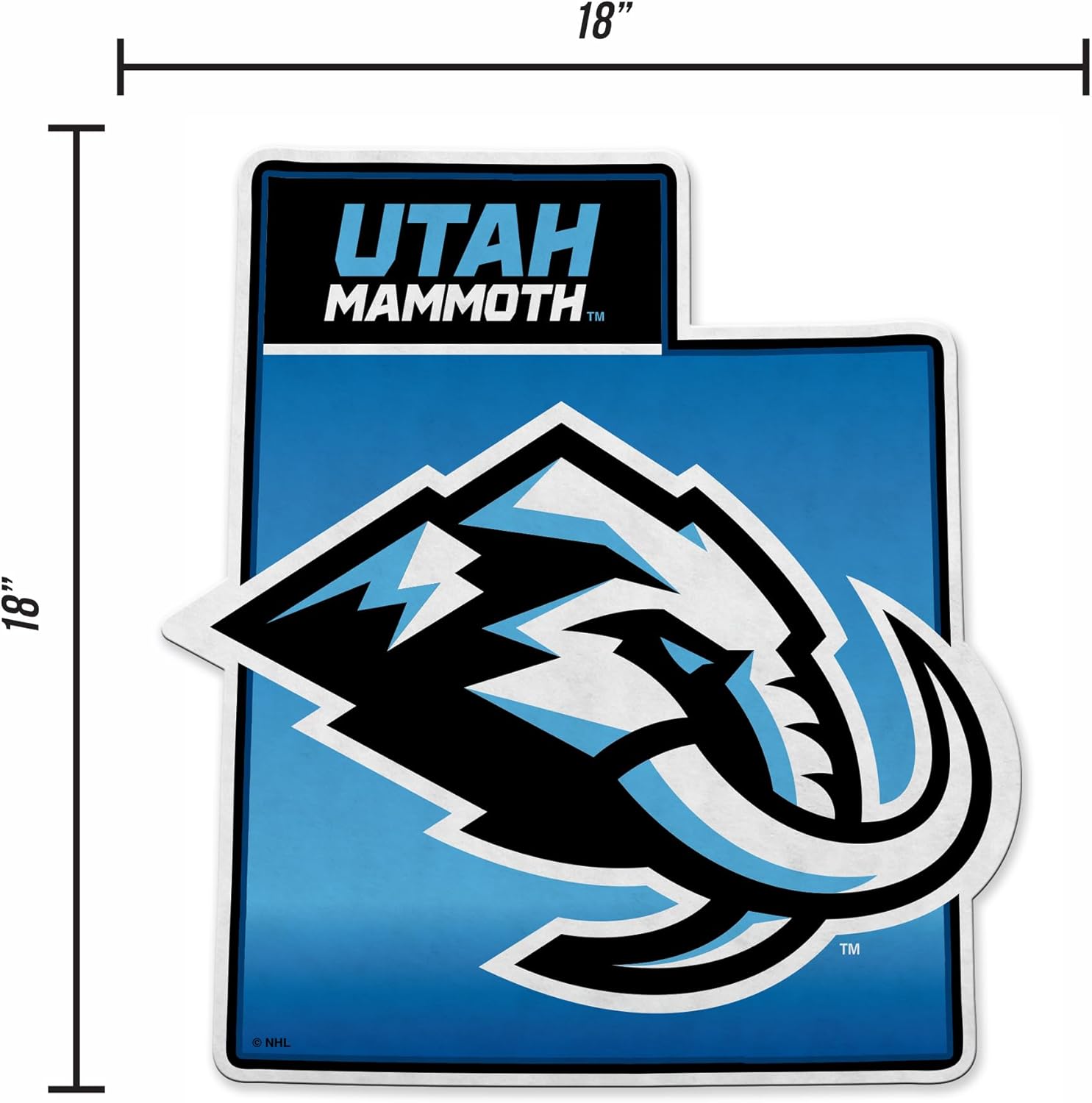 Rico Industries NHL Hockey Utah Mammoth State Shape Shape Cut Pennant - Home and Living Room Décor - Soft Felt EZ to Hang - Image 5