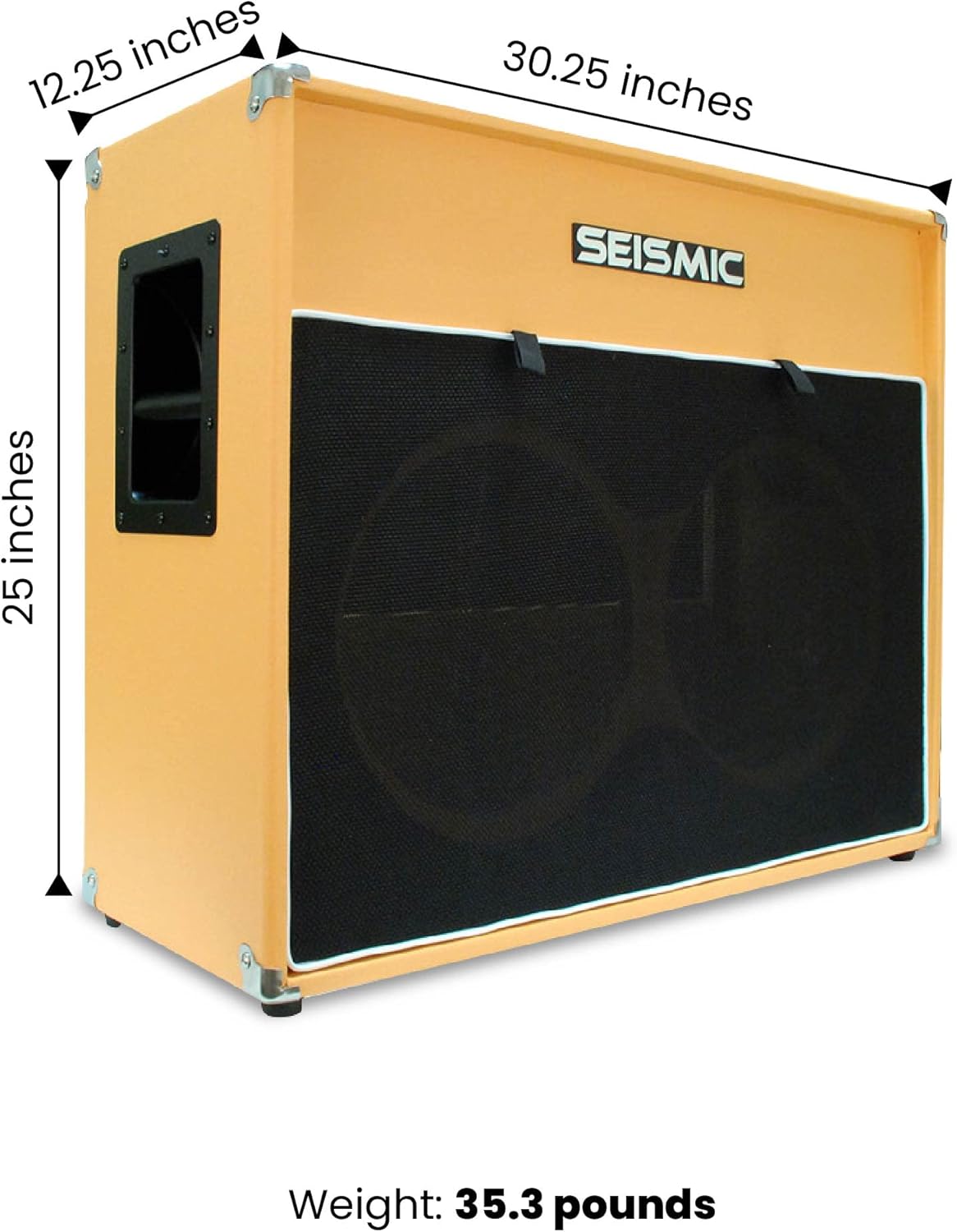 Seismic Audio - 2x12 GUITAR SPEAKER CABINET EMPTY - 7 Ply Birch - 12" Speakerless Cab - Vintage 212 - Orange Tolex - Black Cloth Grill - Front or Rear Loading Options