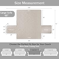 Vista 7 de Quilted Beige Sofa Slipcovers with Pockets, Anti-Slip Medallion Couch Covers for 3 Cushion Sofa, Couch Cover for Dogs Cats Water-Repellent Machine