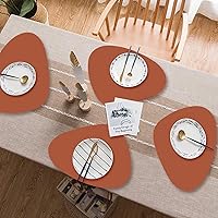 Vista 64 de Faux Leather Placemats and Coasters Set of 2, Round Leather for Dinner Table Mats Heat Resistant Non-Slip Washable Insulation Coffee Mats Kitchen
