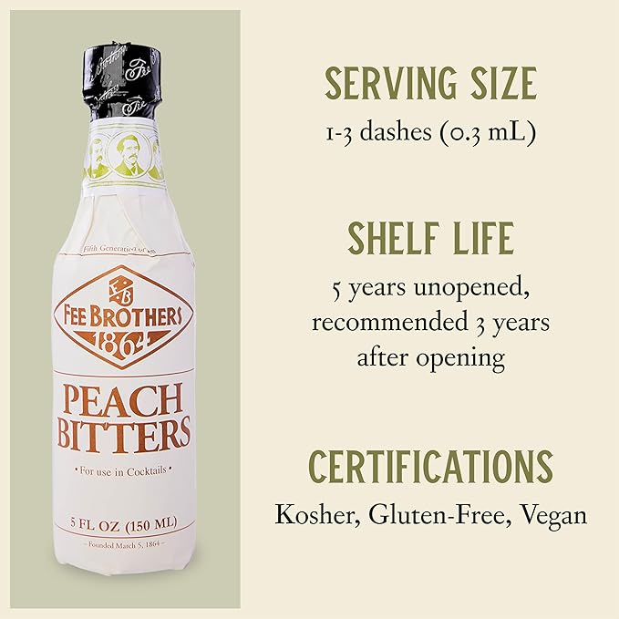 Fee Brothers Peach Cocktail Bitters - Saborizante Concentrado 5 fl oz miniatura 5
