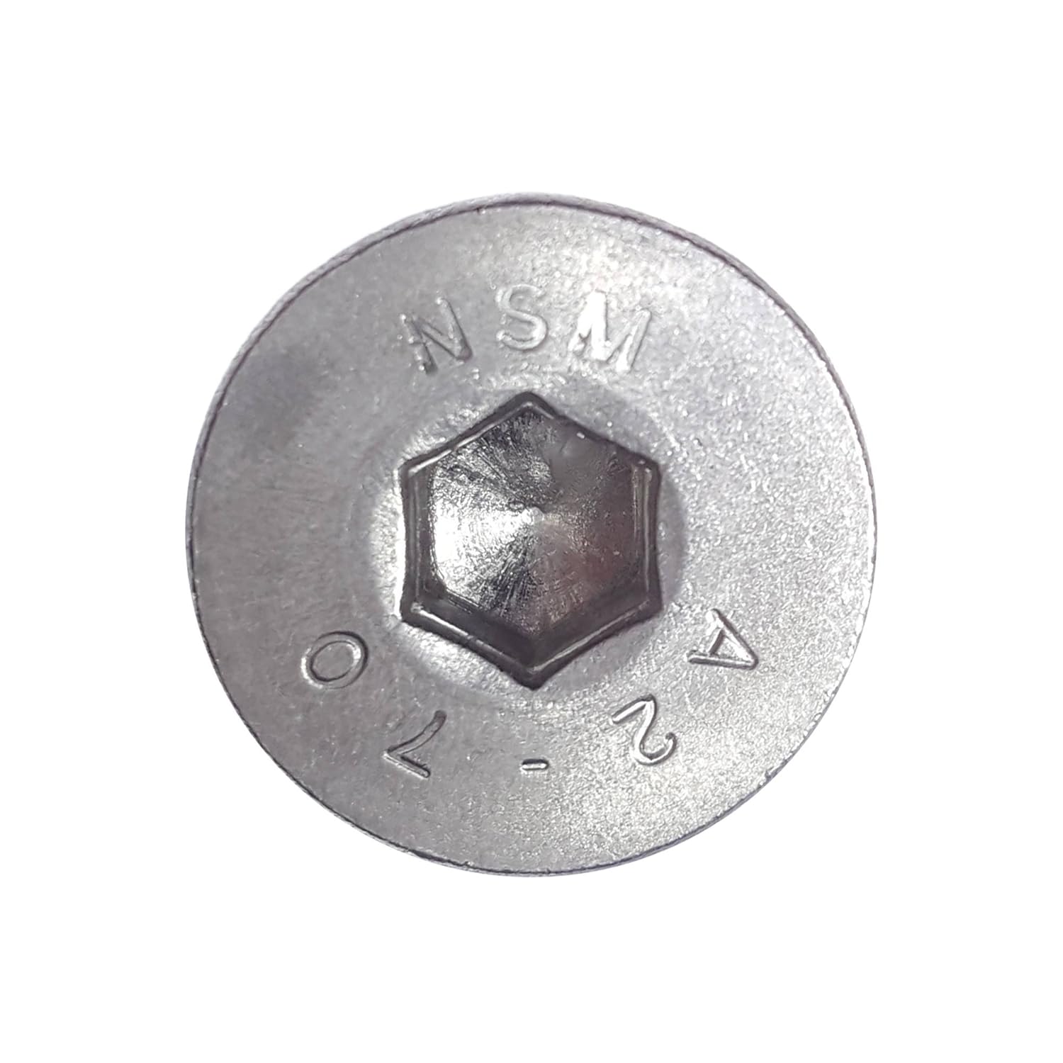 M12-1.75 x 50MM Flat Head Socket Cap Screws, Allen Socket Drive, Din 7991, Stainless Steel A2-70, Full Thread, Plain Finish, Flat Point, Quantity 5 by Fastenere