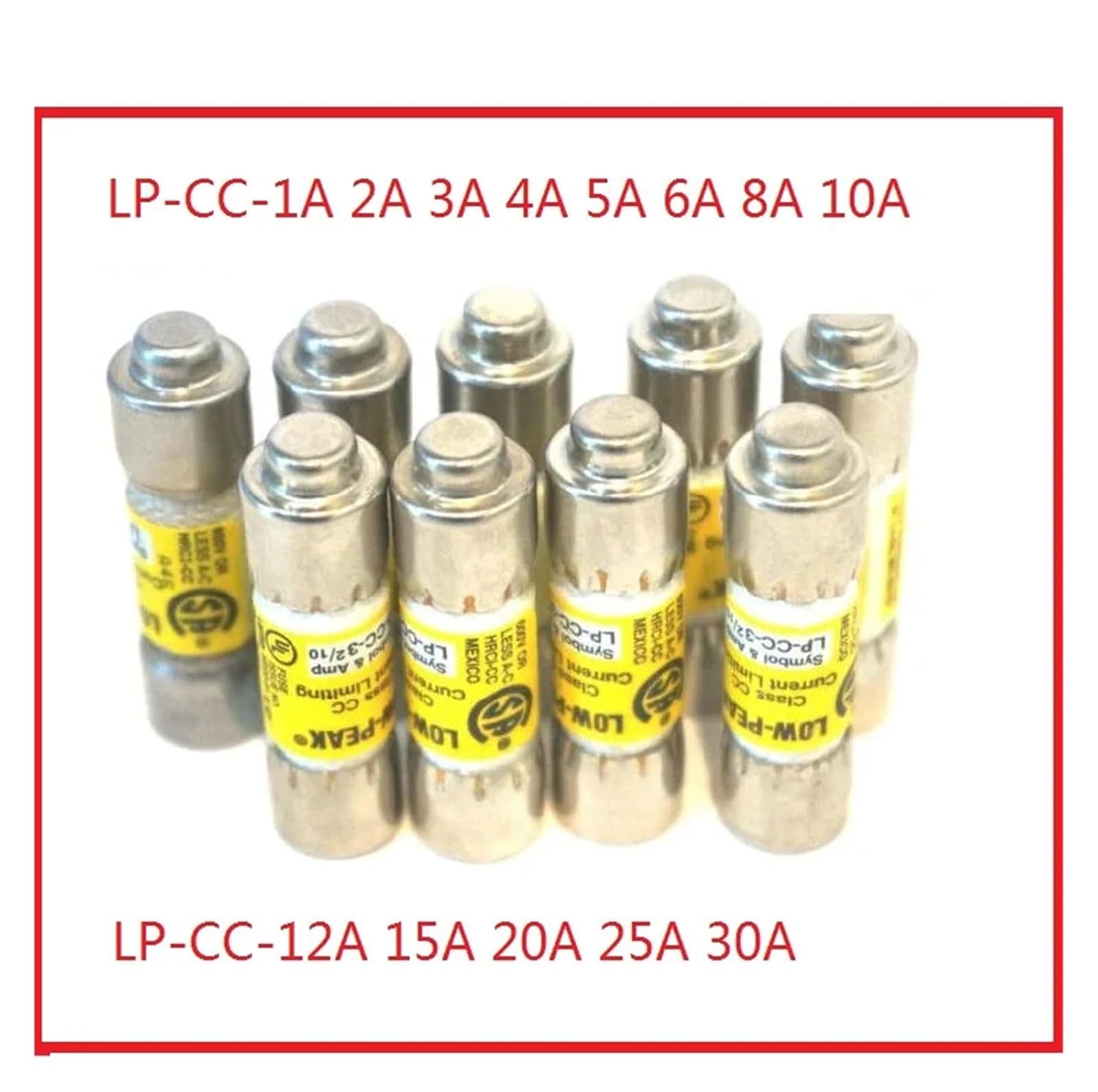 Fuse LP-CC-1-2-3-4-5-6-7-10-12-15-20-25-30 600VAC 10X38mm 1PCS(LP-CC-8 8A)