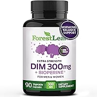 Vista 1 de ForestLeaf DIM Supplement - 300mg DIM Estrogen Supplement for Women/Men - Diindolylmethane with BioPerine Black Pepper - Support for Detox