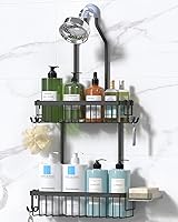 Vista 11 de YASONIC Organizador de Ducha Colgante, Organizador de Ducha Antióxido Colgante, Estantes de Ducha de Aluminio para Interior de Ducha con Ganchos