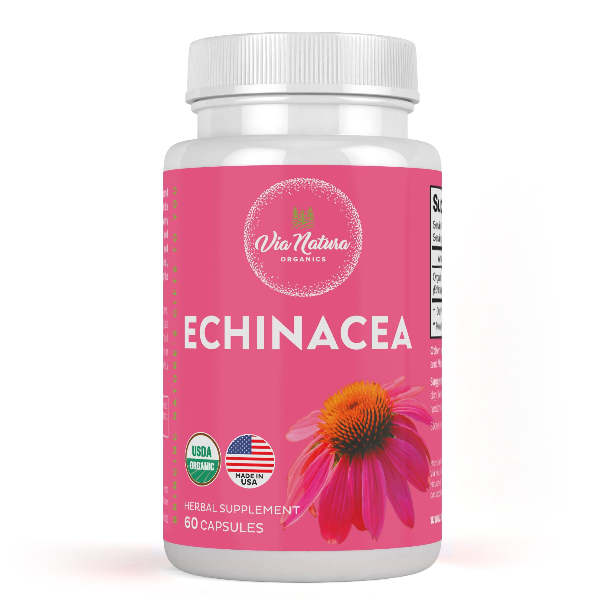 Echinacea Supplement | Natural & Organic | 60 Capsules