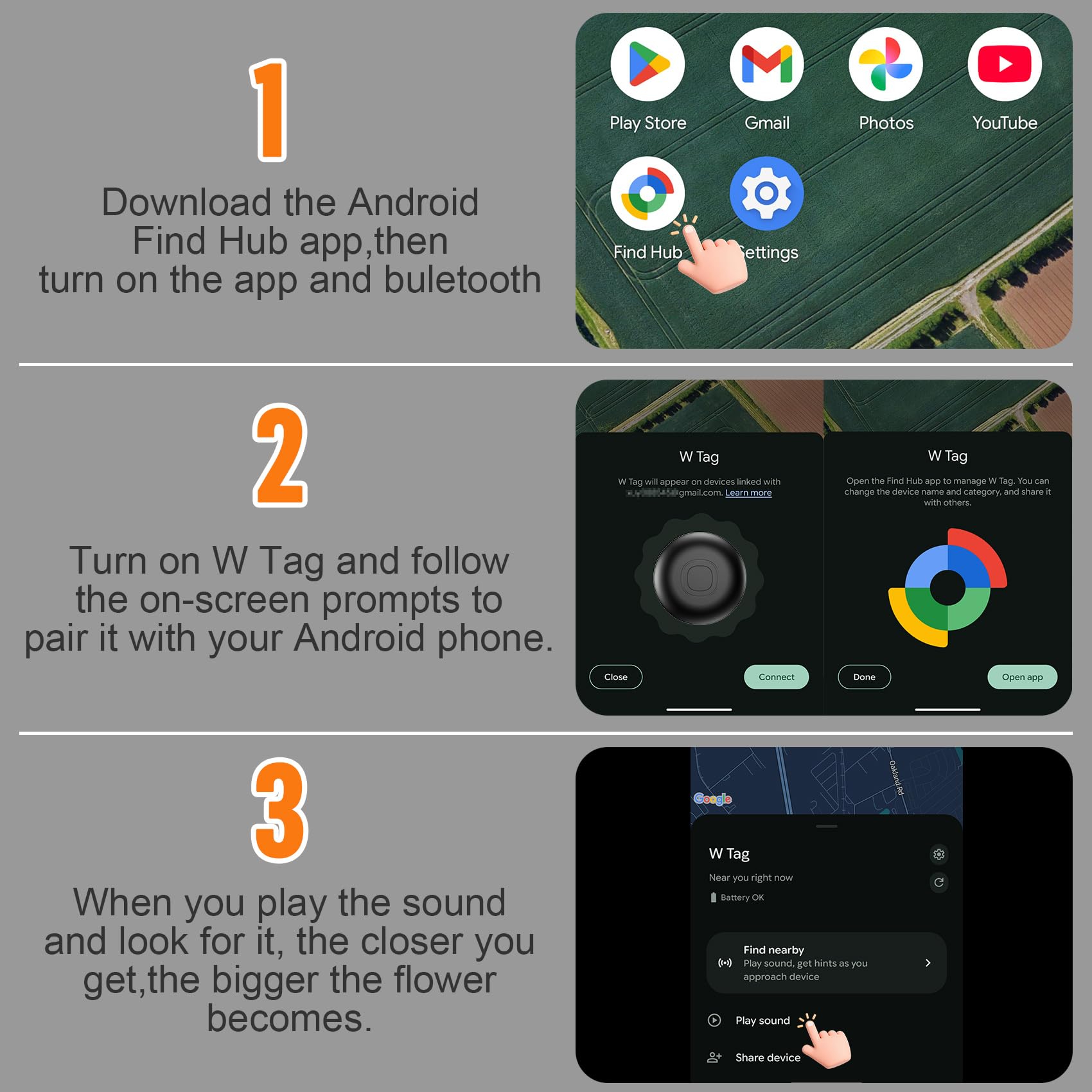 Air Tracker Android, IP67 Impermeabile Smart Tag Individuatore chiavi compatibile con Google Find Hub APP (Android Solo) 4 Pack Bluetooth Tag Key Finder per Bagaglio/Portafoglio/Valigia/Borse