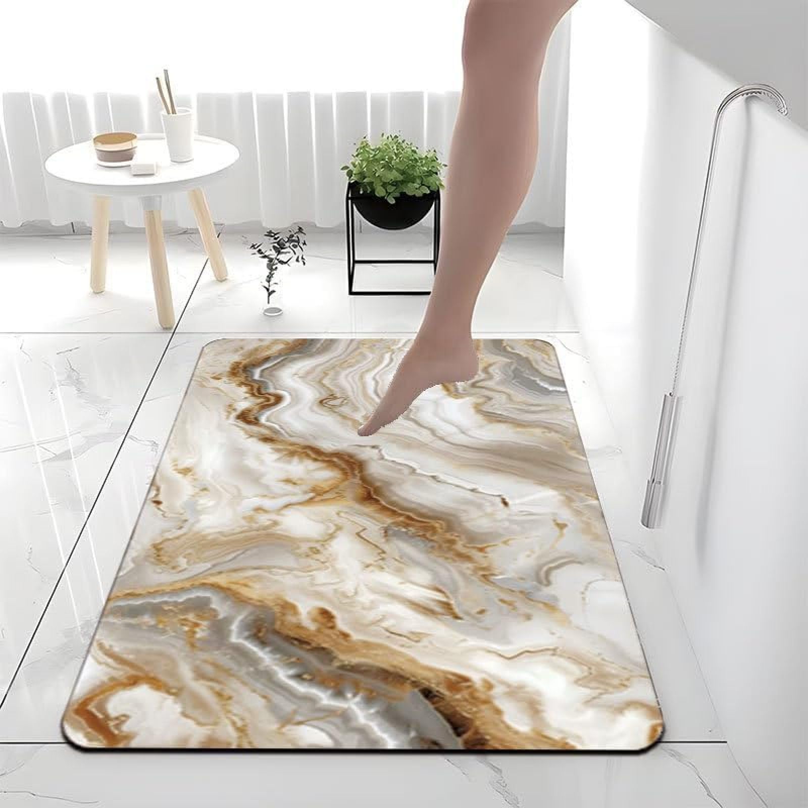 Tapis de douche en pierre de diatomite ultra absorbant 60x90