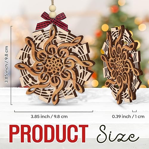 Miniatura 2 de Adorno de Navidad con notas musicales 2025  Regalos musicales para hombres y mujeres, ideas de regalo musical de vacaciones para amantes,