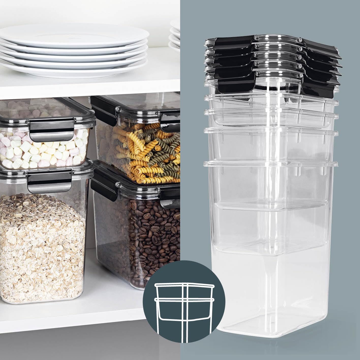 GOURMETmaxx Set di 5 contenitori salvafreschezza in diverse misure, antigoccia, durevoli e perfetti per qualsiasi cibo, adatti per congelatore e lavastoviglie