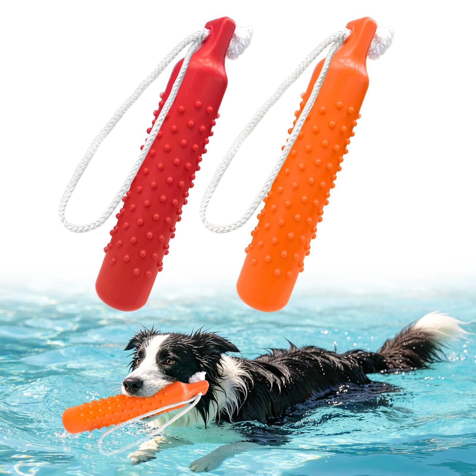 BINGPET Dog Float Bumper Toy 2 Pack,10.8 Inch Lightweight Bumper for Water Fetch Outdoor