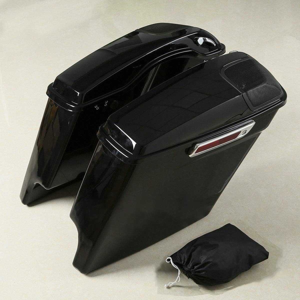 XMT-MOTO 5? Extended Stretched Saddlebags 5x7 Speaker Lids With Cut Outs Fit for Harley Davidson Touring 2014-Later