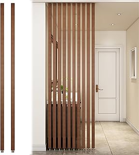 Wooden Slat Privacy Screen Divider - Floor to Ceiling Partition - Modern...