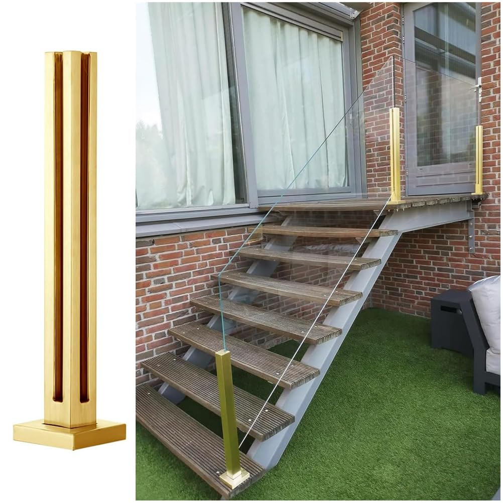 Poteaux de balustrade en acier 304 inoxydable pour terrasses au design épuré