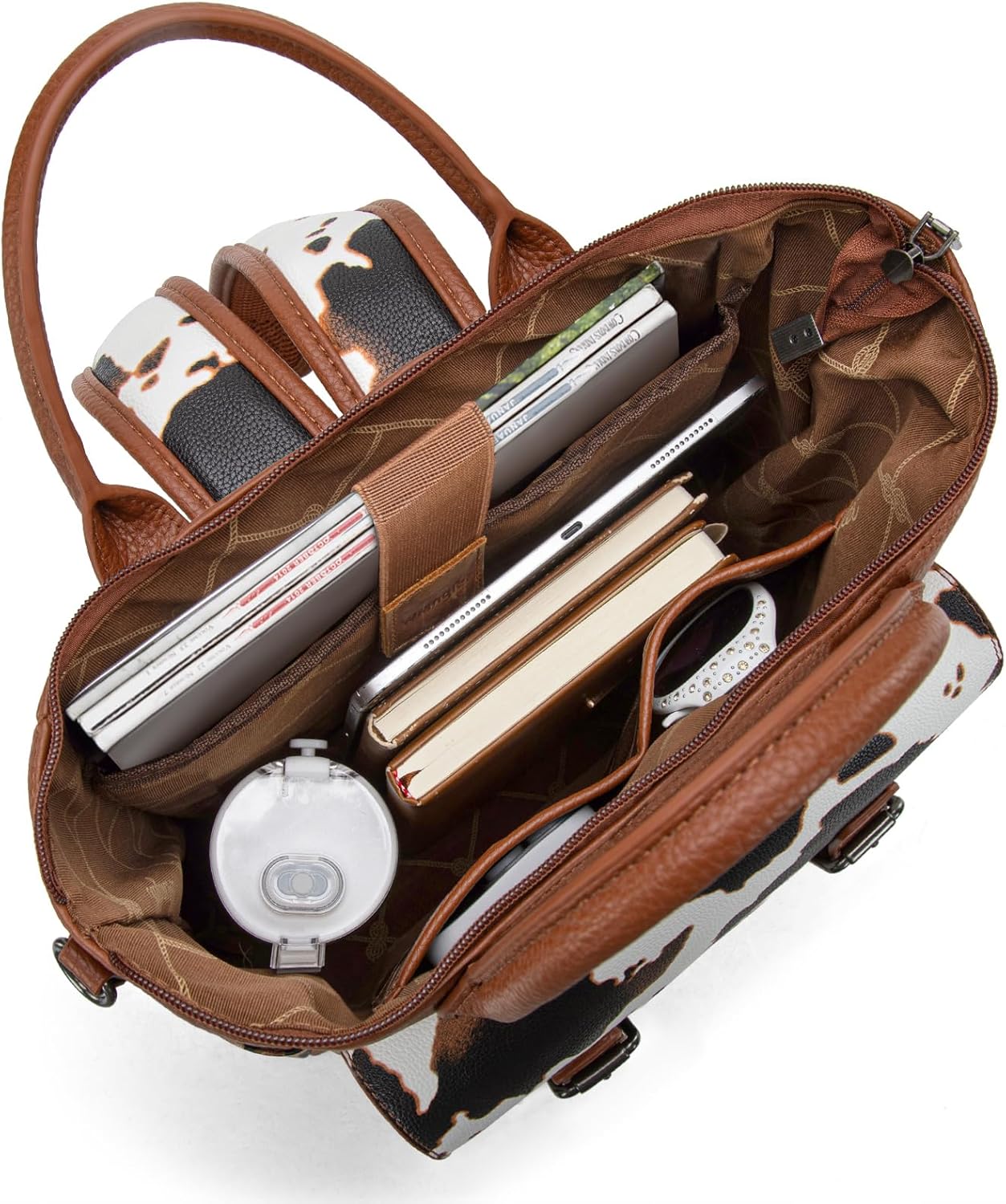 Montana West Wrangler Womens Convertible Backpack Purse Cow Printed Backpack with Adjustable Crossbody Shoulder Strap for Work Travel - Image 5