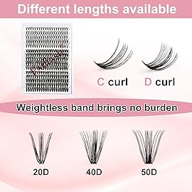 FADLASH Lash Clusters Kit 10-16mm Eyelash Cluster Lashes with Lash Bond and Seal Lash Tweezers DIY Lash Extension Kit (J02-07D-10-16 Kit)